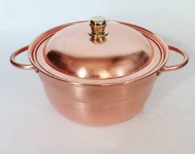 เครื่องอุ่นอาหารหม้อปรุงอาหารแบบทำมือสุดหรูแบบทันสมัยทำด้วยมือโลหะทุบทองแดงพร้อมฝาปิดสำหรับห้องครัวและร้านอาหาร - Product Image 6