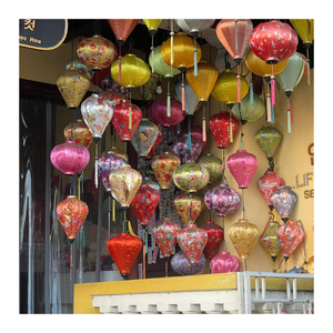 Linternas de seda de Vietnam hechas a mano de primera calidad, linternas decorativas de bambú, linternas de seda de exportación al por mayor, suministro a granel - Product Image 3