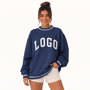 OEM Custom Mockneck Cotton HeavyWeight <b>Jumper</b> Embroidered Soft Fleece Turtlenecks Crewneck Oversized Mock Neck Sweatshirt Women - Product Image 1
