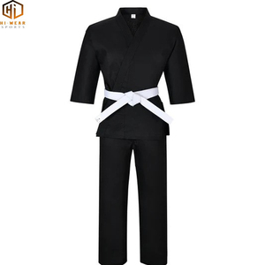 Uniformes de Karate negros de algodón ligero de alta calidad, el mejor diseño hecho a medida en Pakistán - Product Image 5