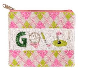 Raqueta DE TENIS Bola con cuentas bordado monedero cambio fondo blanco cuentas de semillas te hicieron sonreír mini monedero con cremallera - Product Image 4