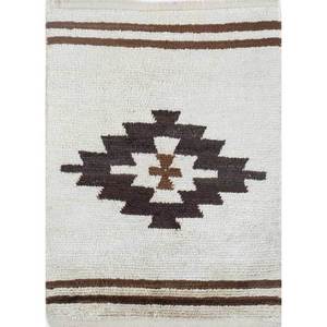 Tapis en laine ivoire Zuri noués à la main avec motif géométrique pour la maison, le salon, le couloir, l'entrée et la chambre - Pae-304 - Product Image 1