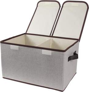 Organisateur pliable à un niveau sur mesure OEM avec poignées, grande boîte de rangement en tissu non tissé pour armoire et chaussures, approvisionnement en gros - Product Image 1