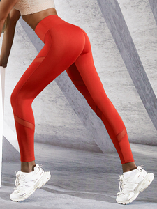 High Quality <b>Women's</b> High-Waisted Gym <b>Leggings</b> Yoga Sports Pants Breathable Knitted Eco-Friendly Quick Dry Sale Low Price - Product Image 2