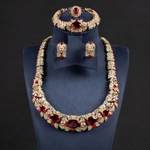 El más nuevo diseño 4PCs Conjuntos de joyas Lujo Nupcial Perla Colorido Zirconia Diamante Hermoso Collar Conjuntos de joyas de boda - Product Image 2