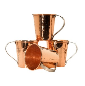 Taza de barril con acabado martillado liso Tazas de cobre de mula de Moscú Calidad hecha a mano para uso en restaurante de hotel en casa - Product Image 5