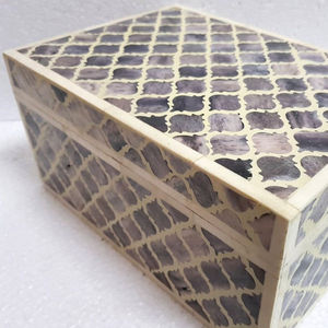 Best Quality Custom Made Acacia Wood Inlay Jewelry Box Handcrafted Bohemian Design Exquisite Tools Jewelry Storage 10x6x3 Inch - Product Image 2