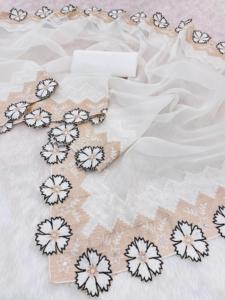 Dernier Sari rouge en organza doux éblouissant de créateur indien Dernier chemisier traditionnel Exclusif Fancy Party Wear Femmes Most Trendy - Product Image 3