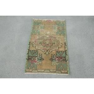 พรมตุรกีวินเทจ ขนาด 1.5x2.7 ฟุต พรมลายจุดเล็กสีเขียว - Product Image 1