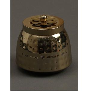 Pot de bougie en métal de conception standard avec couvercle fini or pour la décoration de maison et de mariage pot de bougie rond de table - Product Image 5