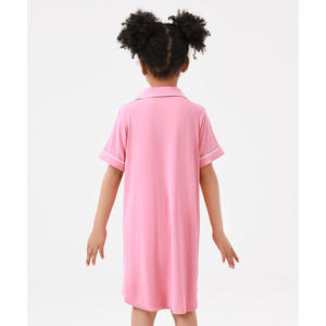 Camisones Casuales para Niñas de 3 a 12 Años, Vestidos de Dormir de Bambú Suave de Manga Corta para Primavera - Product Image 5