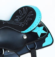 Selle de cheval anglaise haut de gamme pour jeunes, en cuir véritable, avec arceau en fibre et quincaillerie nickelée, pour le trail, le barrel racing et l'équitation de ranch