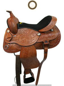 Premium Western DD en cuir véritable de haute qualité personnalisable léger confortable Performance baril course rodéo spectacle selle - Product Image 2