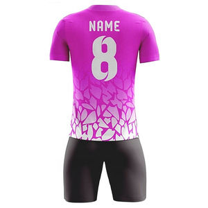 Tenue de football professionnelle d'usine, kit de football personnalisé imprimé par transfert thermique, vêtements d'équipe, maillot en polyester, col en V, manches courtes - Product Image 2