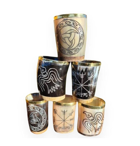 Verre à corne de buffle personnalisé poli naturel qualité véritable verre à corne whisky bière boire verre à vin vente - Product Image 1