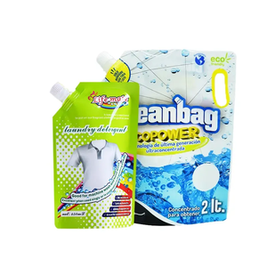 Custom stand liquid bag PET PE plastic bottom spout detergent liquid bag washing powder packaging high quality Vietnam hot sale - Product Image 1