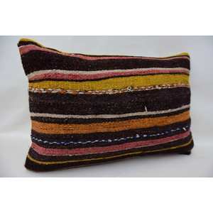 Multicolor Wool Kilim <b>18x18</b> Inch Decorative Accent Pillow Woven with Vintage Fluffy Leaves Pattern Fluffy Accent Cushion - Product Image 2