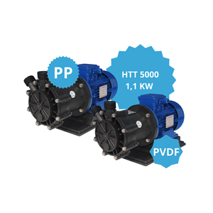 Pompe a turbina magnetiche anticorrosive modello HTT 5000 PP PVDF con motore 1,1 kw IEC80 2P in plastica pompa dell'acqua elettrica - Product Image 1
