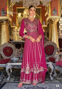 Vente chaude Chinon avec broderie travail Salwar costume fabricant et fournisseur de Surat au taux le plus bas - Product Image 3