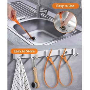 Nueva herramienta Tubo Desbloqueo Gancho Mano Pelo Zueco Fregadero manual Limpiador flexible Drenaje Serpiente - Product Image 2