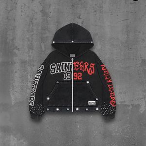 Sudadera con Pedrería Verano 2026, Estilo Retro Vintage, Informal, Tejida, Antiarrugas, Secado Rápido, Ecológica, Transpirable, Corte Holgado - Product Image 3