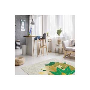 Alfombra de seda con estampado digital hecha a máquina, hecha a mano, con motivo de hoja verde, tejido plano, técnica Jacquard, pasillo Rectangular, dormitorios - Product Image 2