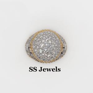 Anillo de Plata 925 con Baño de Rodio y Moissanita VS1 de Corte Brillante, Estilo Hip Hop, para Hombre, Estilo Campeón, de Moda - Product Image 1