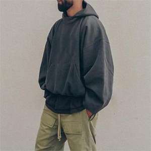 Sweat à capuche de marque personnalisé lavé à l'acide unisexe pull lourd de haute qualité Boxy Double couche 100% coton sweats à capuche pour hommes - Product Image 2