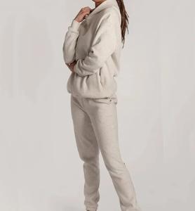 Dernier style de survêtement vintage court automne hiver Design solide deux pièces tenues de plein air décontractées ensemble de prix de gros confortable - Product Image 3