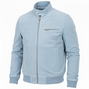 เสื้อแจ็คเก็ตหนังกลับนุ่มสำหรับผู้ชาย สไตล์ลำลอง/ปาร์ตี้/คลับ แฟชั่นเสื้อคลุมสไตล์ไบค์เกอร์/คาเฟ่เรเซอร์ - Product Image 1