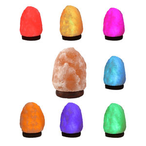 Mini lampe de sel de l'Himalaya sculptée à la main roche de cristal USB naturel avec ampoule LED multicolore artisanat USB de style Feng Shui - Product Image 3