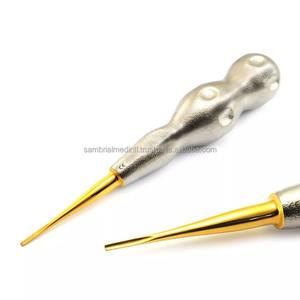 Venta al por mayor Set 6 Elevadores de raíces dentales manuales de acero inoxidable de primera calidad Patrón de luxación Mango Limpieza dorada Relleno de dientes - Product Image 3