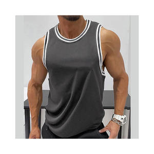 Nouvelle arrivée Gilet de sport de couleur unie personnalisé pour hommes Débardeur côtelé de musculation avec logo personnalisé Débardeur de sport personnalisé - Product Image 1