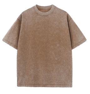 OEM 100% algodón para Puff impresión piedra ácido lavado sublimación peso pesado Vintage lavado camiseta para bordado de impresión DTG personalizado - Product Image 4