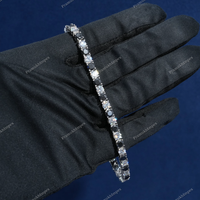 Nouveau bracelet tennis classique élégant en argent sterling avec diamants noirs et blancs taillés en moissanite, certifié GRA, personnalisé et tendance