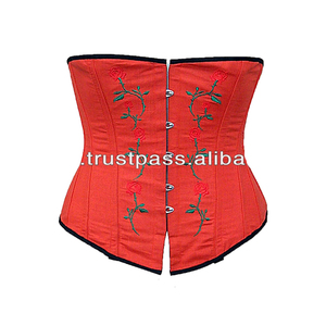 ชุดรัดเอวคอตตอนสีแดงชุดรัดเอวผ้าคอตตอนปักลายโอเวอร์บัสท์ไซส์ใหญ่พิเศษผู้ผลิตจากปากีสถาน - Product Image 1