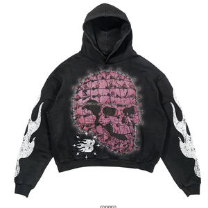 100% sudaderas con capucha de algodón en blanco de lana gruesa de peso pesado sudaderas con capucha de gran tamaño Logotipo de impresión personalizada Sudadera con capucha básica para hombres - Product Image 1