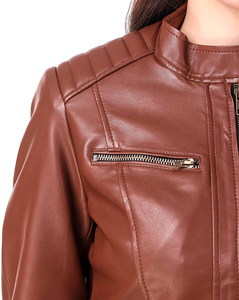 Autumn Winter Women's Slim Leather <b>Jacket</b> New Fashion Custom Leather <b>Jacket</b> Plus Size Finished Wholesale Women's Leather <b>Jacket</b> - Product Image 6