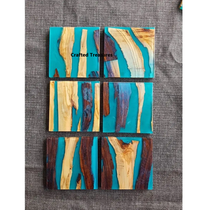 Gran oferta, producto, nueva colección, juego de posavasos de madera de resina, 6 uds., alfombrillas para tazas de té, precio al por mayor, vajilla, vajilla - Product Image 3