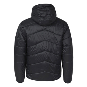 Personnalisable noir solide tissé toile fermeture à glissière hiver extérieur à capuche doudoune respirant et coupe-vent confortable - Product Image 4