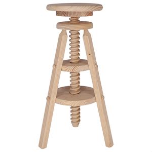 WELL HOME Tabouret pivotant en bois non verni 29x29x90 cm Tabouret de bar - Product Image 3