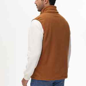 Chaleco polar sin mangas personalizado para hombre con logotipo bordado al aire libre etiqueta chaqueta de trabajo para senderismo y uso uniforme - Product Image 5