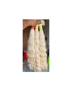 Compre extensiones de cabello rubio indio hechas de 100 por ciento de cabello humano Remy con textura sedosa y brillo natural - Product Image 5