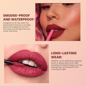 Rouge à lèvres liquide de qualité supérieure à étiquette privée Mat Imperméable Longue tenue Texture douce Couleur des lèvres OEM Vente en gros Fournisseur de cosmétiques en vrac - Product Image 5