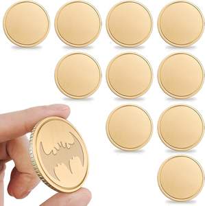 Pièce commémorative vierge à graver, à bords filetés, 40 mm, pour loisirs créatifs et collection - Product Image 4