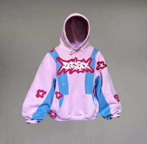 เสื้อฮู้ดสวมหัวแบบสวมหัวแขนยาวผ้าฝ้าย100% ออกแบบได้ตามที่ต้องการมีลายปักและโฟมกราฟิกพอดีตัวและเทคนิคการซัก - Product Image 2