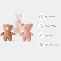 Peluche personnalisée tricotée sur mesure CE CPC, jouet en peluche au crochet personnalisé, éléphant, panda, lapin 18cm, OEM ODM, logo personnalisé