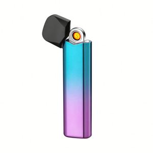 ไฟแช็คกันลมแบบชาร์จ USB ดีไซน์ทันสมัย ใช้ลวดทังสเตนจุดไฟ แบบไร้เสียง/เงียบ พร้อมระบบจุดไฟด้วยความร้อนไฟฟ้า ของขวัญสั่งทำพิเศษ - Product Image 1