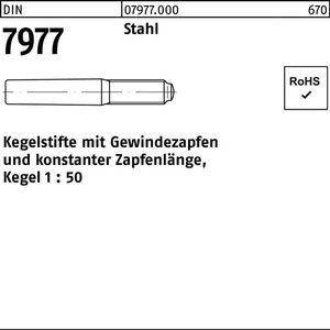 Pasador Cónico DIN 7977, Perno Roscado 14x85, Acero, Conicidad 1:50, Paquete de 10 - Product Image 1