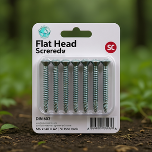 <b>Flat</b> Head <b>Screw</b> DIN 603 M6 X 40 A2 50-Piece Pack - Product Image 3